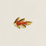 Broche BR35 hoja alargada coral