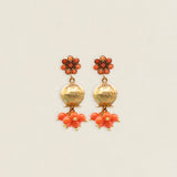 Pendientes Flor Granada Coral PEN254-The Nook Store