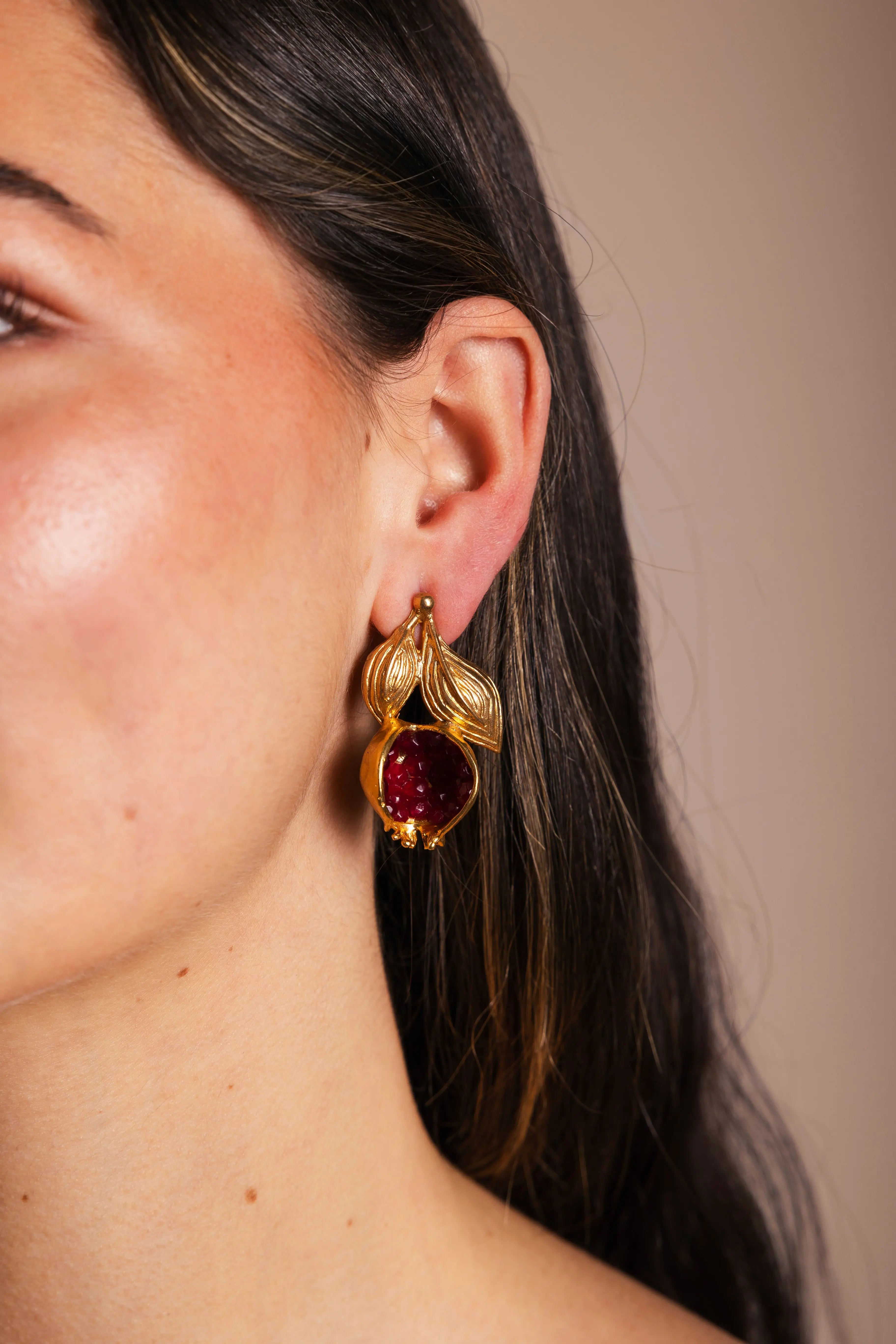 Pendientes Doble Hoja Granada PEN45 The Nook Store