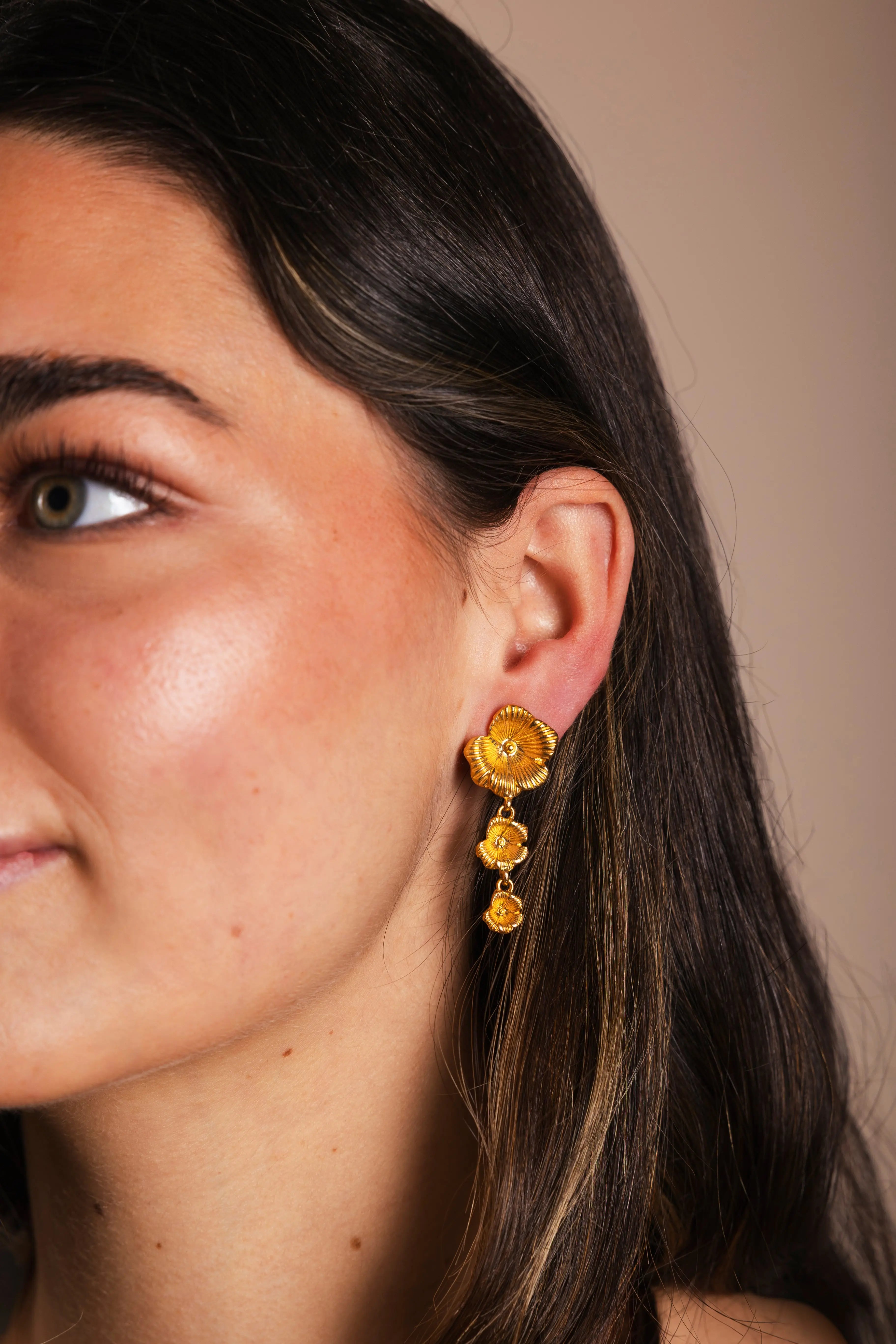 Pendientes Triple Amapola PEN178 The Nook Store