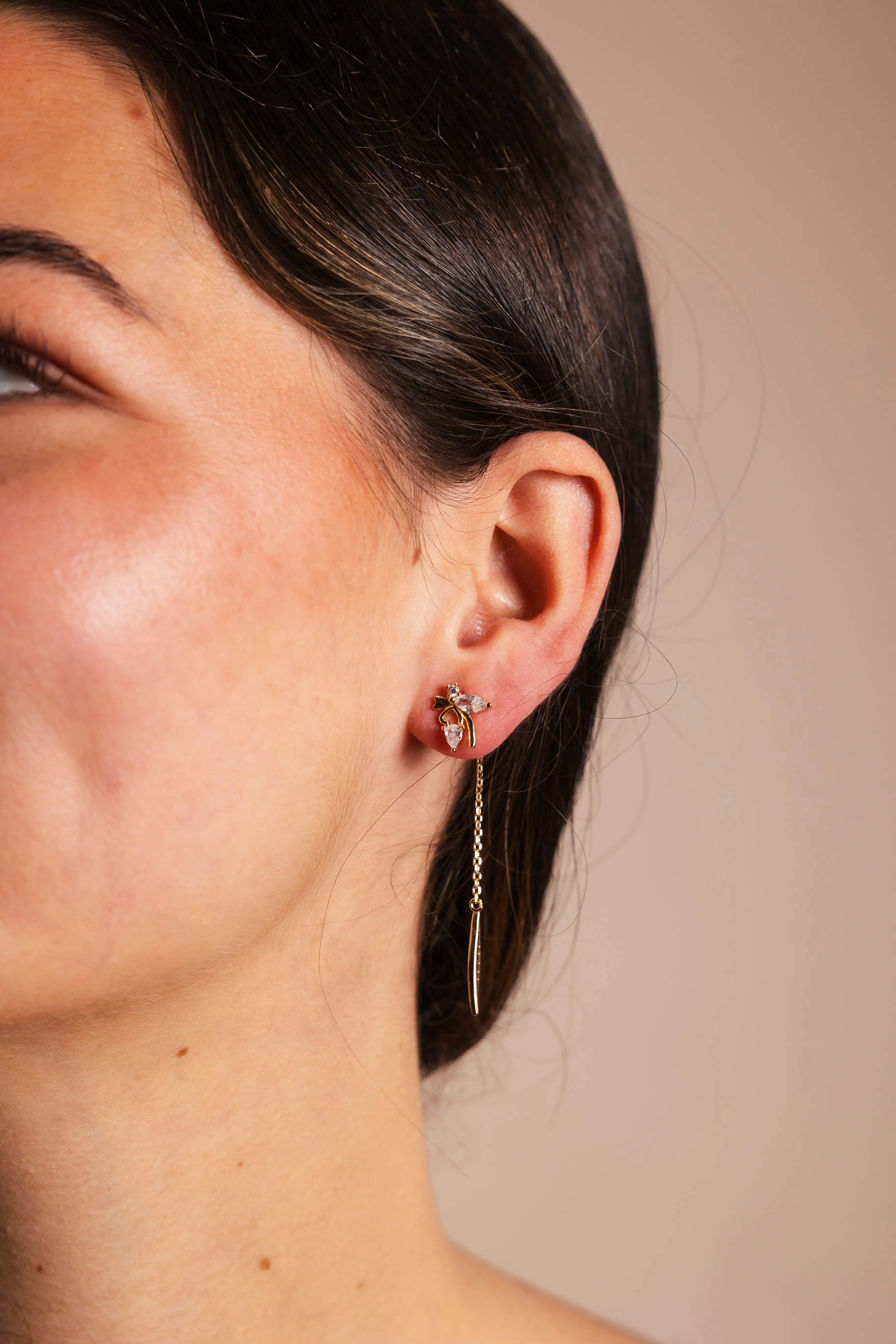 Pendientes Mariposa Cadena Circonitas PEN163 The Nook Store