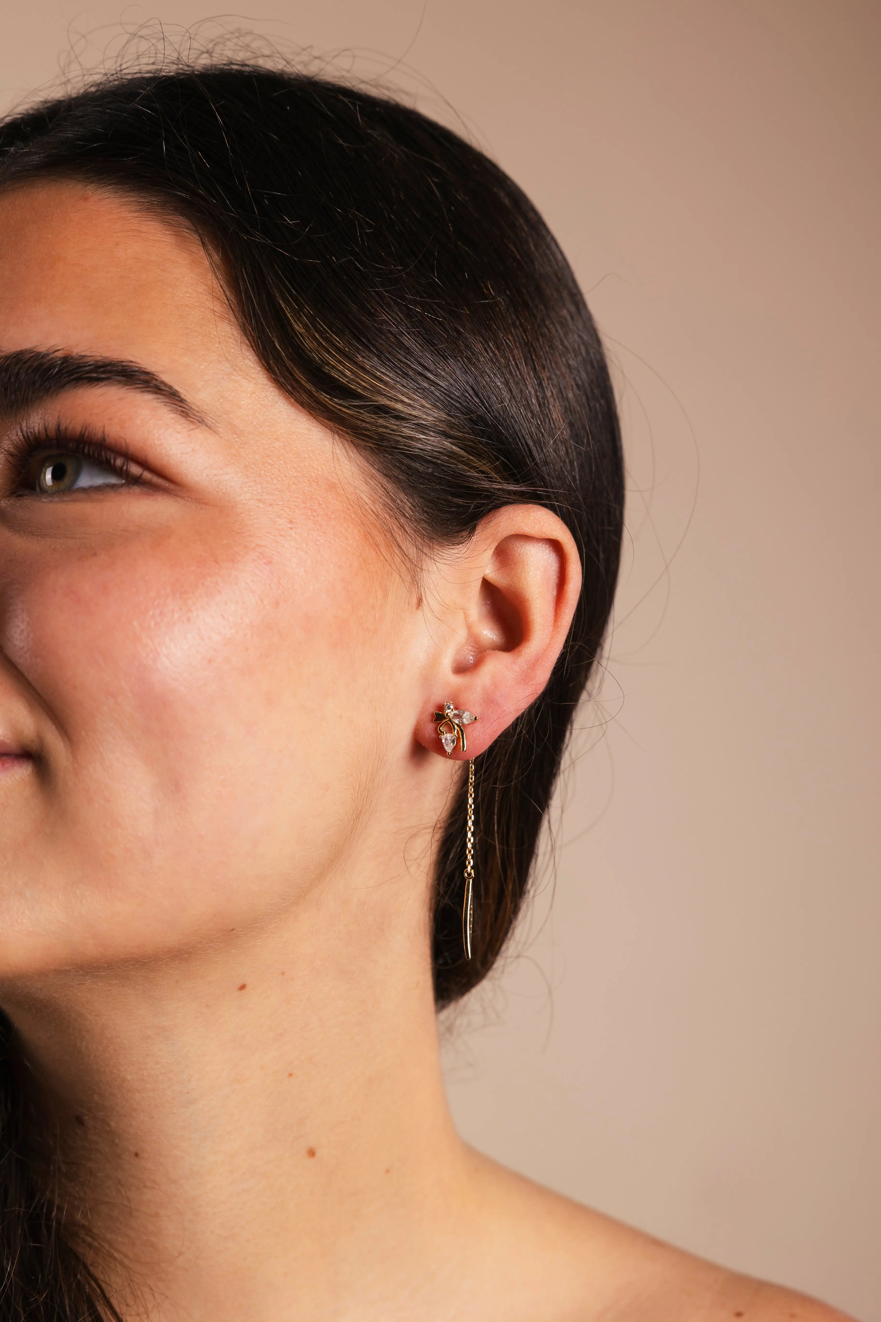 Pendientes Mariposa Cadena Circonitas PEN163 The Nook Store