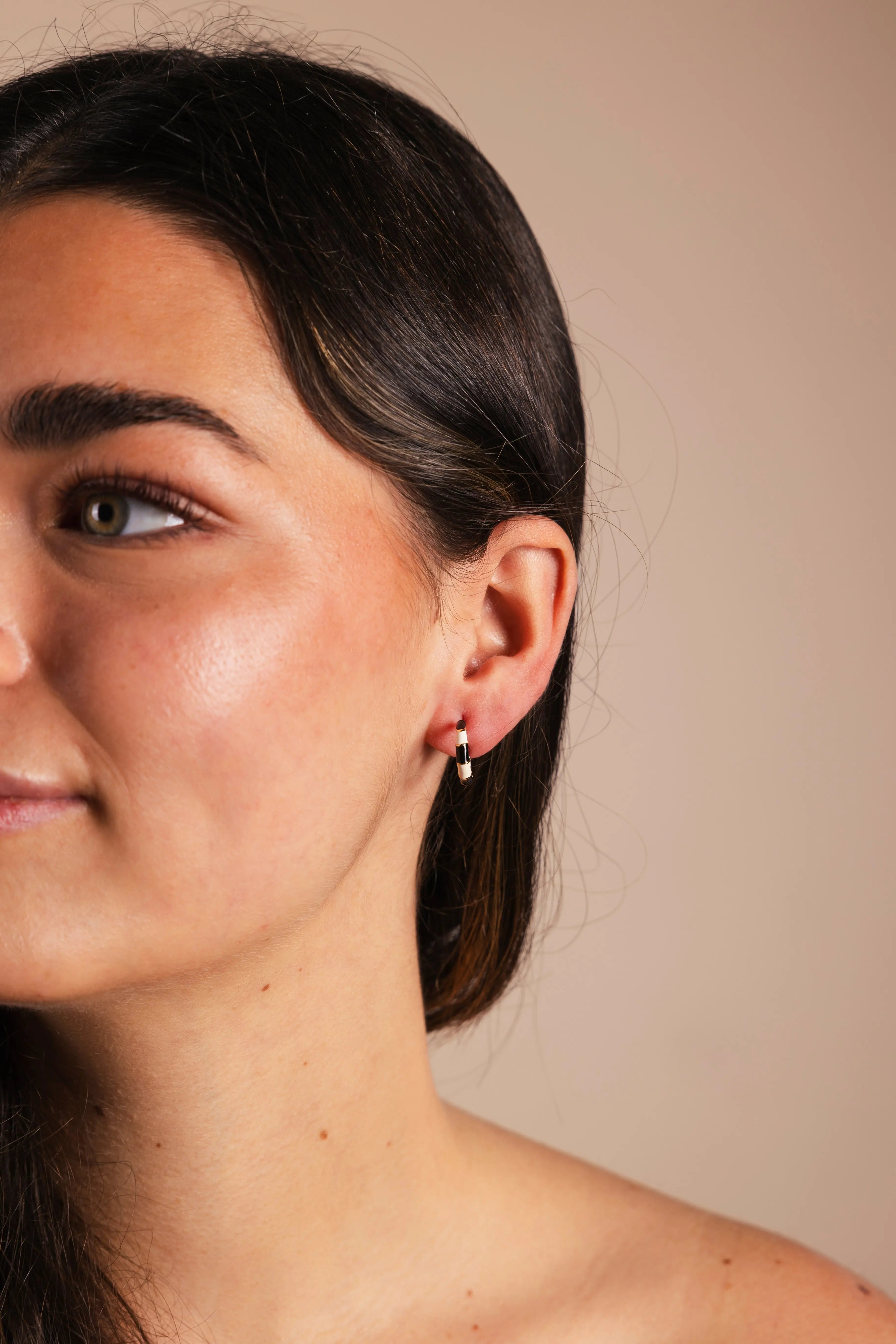 Pendientes Aros Black and White PEN168 The Nook Store