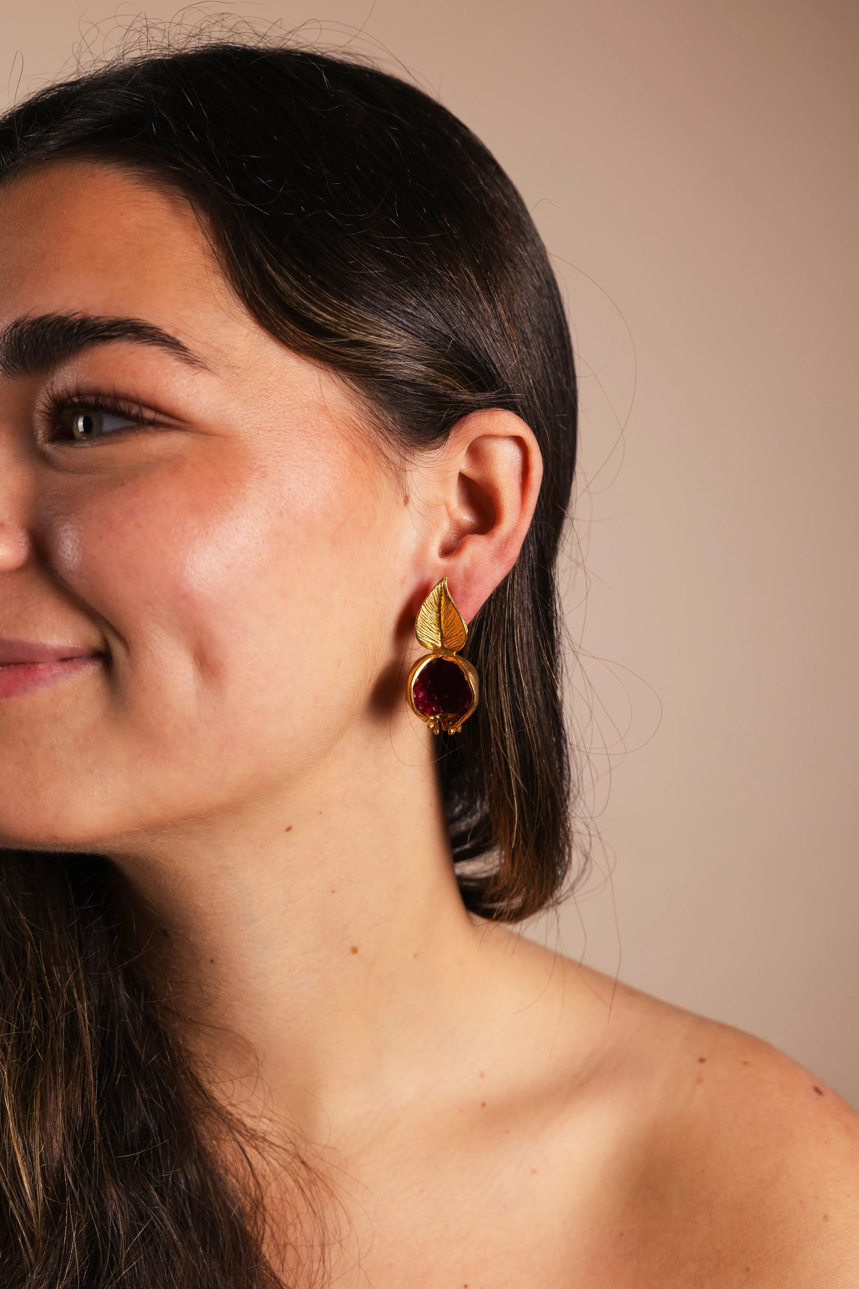 Pendientes Hoja Granada PEN139 The Nook Store