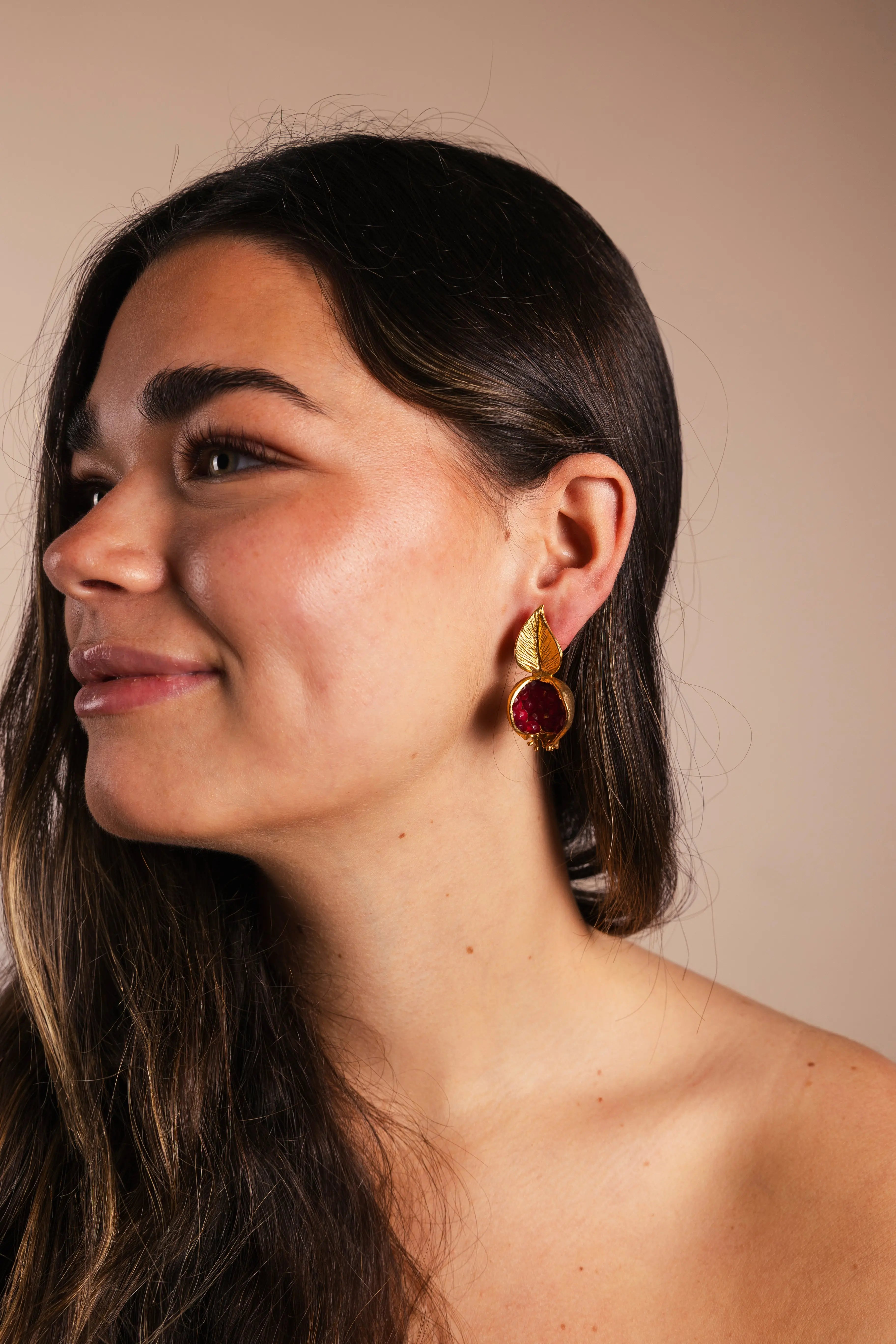 Pendientes Hoja Granada PEN139 The Nook Store