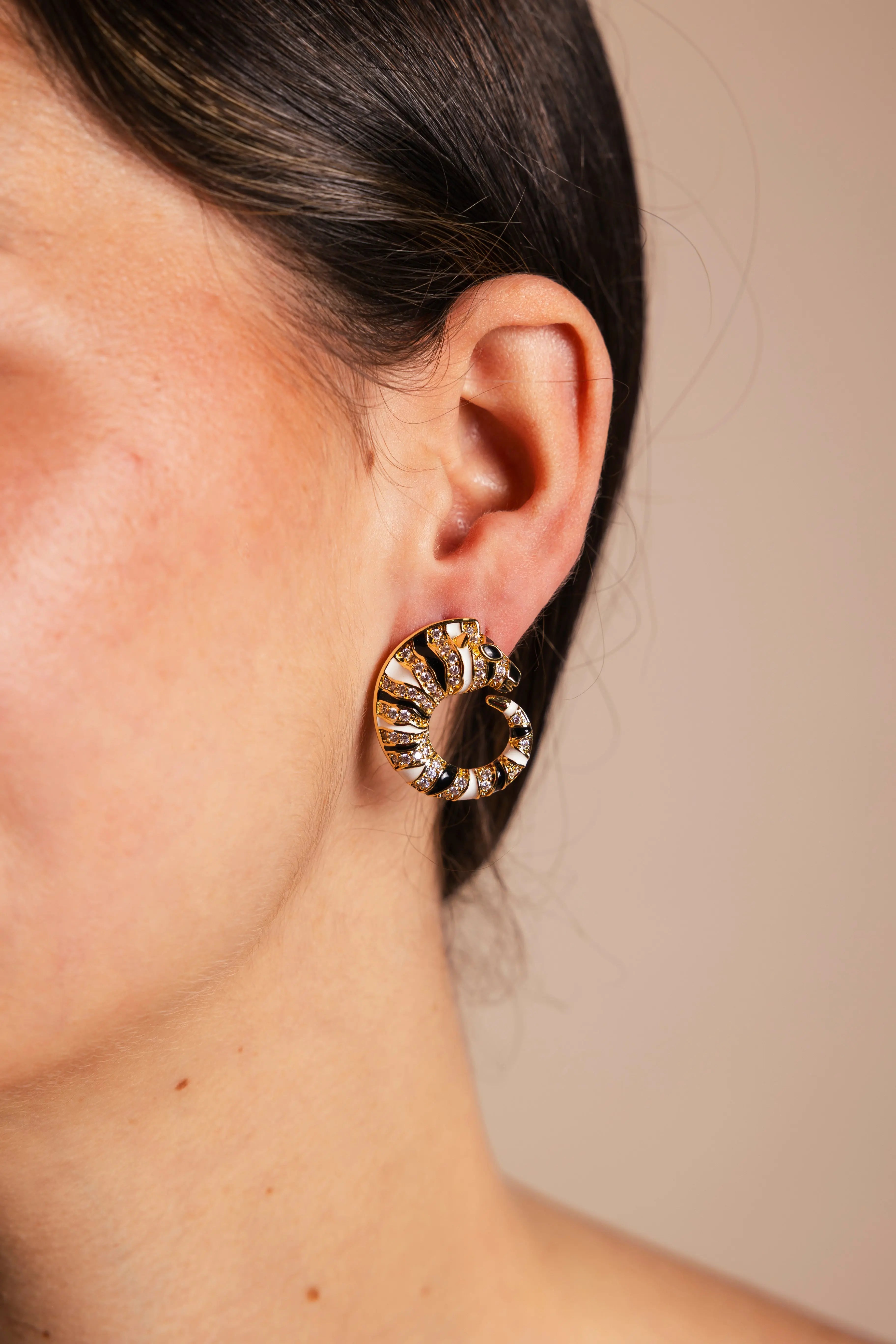 Pendientes Cebra Circonita PEN138 The Nook Store