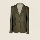 Chaqueta Country Verde Cuadros Burdeos y Naranjas COU04