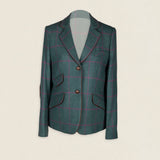 Chaqueta Country Azul Petróleo Cuadros Morados COU02