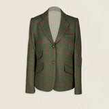 Chaqueta Country Verde Cuadros Naranjas COU03