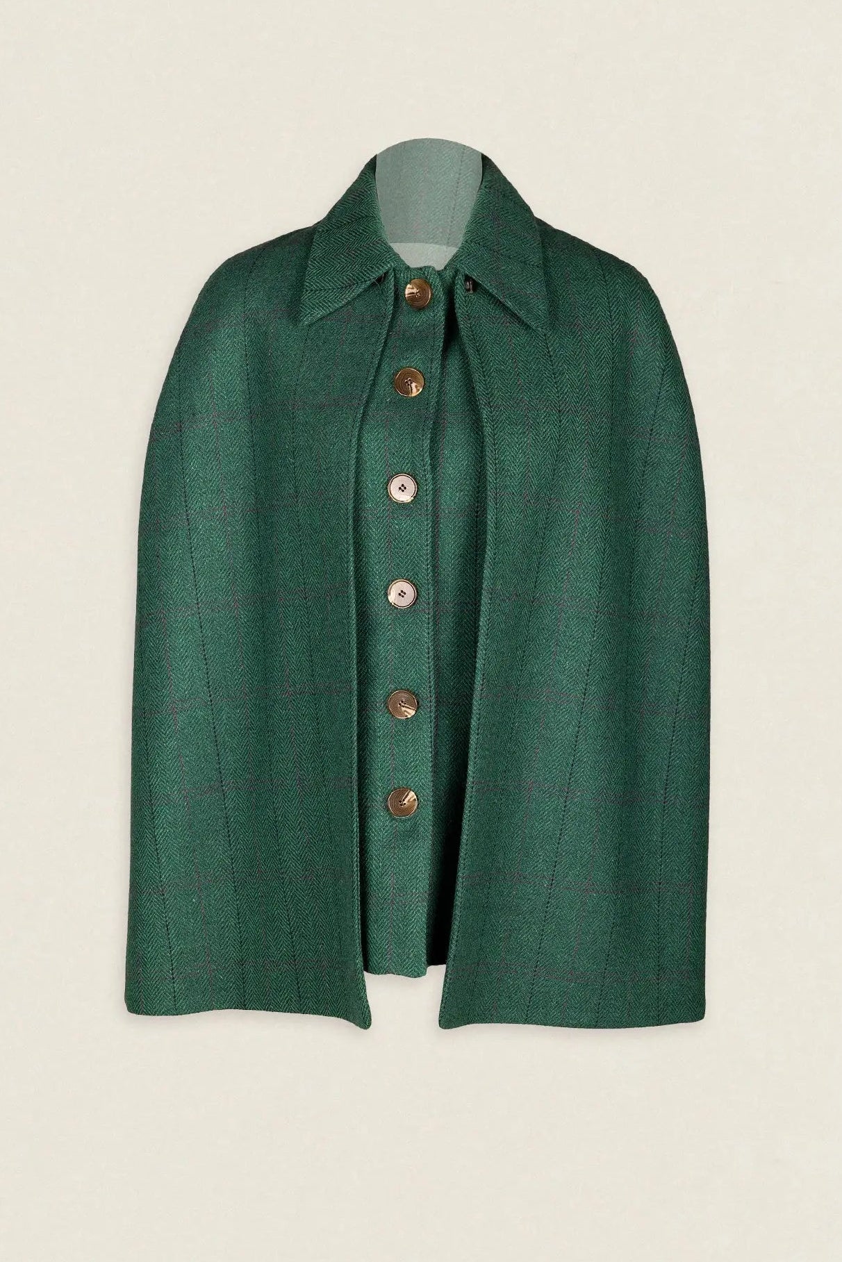 Chaleco con Capa Carlota Espigas Verde Rayas CAP03 thenookstore-new