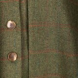 Chaleco con Capa Carlota Verde Cuadros Burdeos y Naranjas CAP04