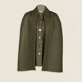 Chaleco con Capa Carlota Verde Cuadros Burdeos y Naranjas CAP04