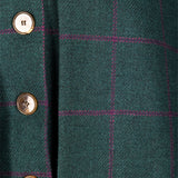 Chaleco con Capa Carlota Azul Petróleo Cuadros Morados CAP02