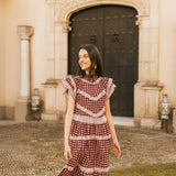 Vestido Lomba Cuadros Burdeos-The Nook Store