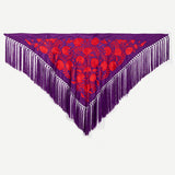Mantón Carmuca Bicolor Morado/Rojo M482
