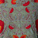 Mantón Camila Verde Jabonoso Flor Roja M500-The Nook Store