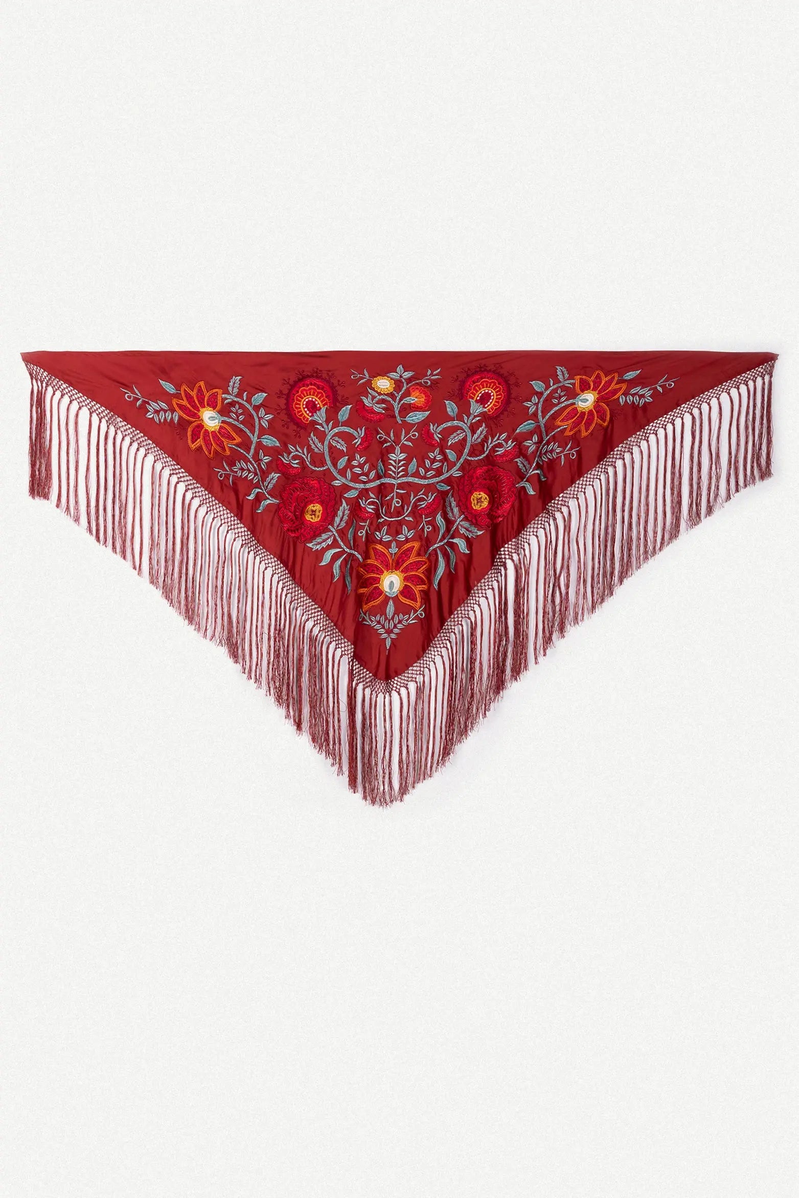 Mantón Camila Teja Flor Roja M496 The Nook Store