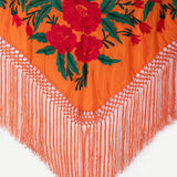 Mantón Gabriela Flores Rojas - Naranja M283 The Nook Store