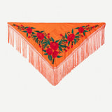 Mantón Gabriela Flores Rojas - Naranja M283