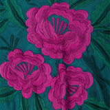 Mantón Gabriela Flores Buganvilla - Agua Marina M239