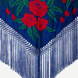 Mantón Gabriela Flores Rojas - Azulina M264