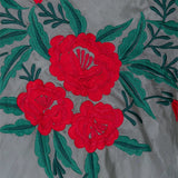 Mantón Gabriela Flores Rojas - Verde Jabonoso M285