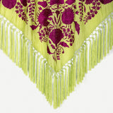 Châle Carmuca bicolore vert citron/violet M56