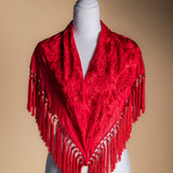 Camila Wine Shawl Red Flower M494