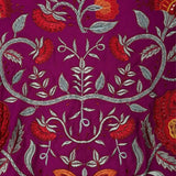 Mantón Camila Berenjena Flor Roja M499 The Nook Store