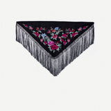 Manton Niña Carmen Flores Buganvilla - Negro 1M39-The Nook Store