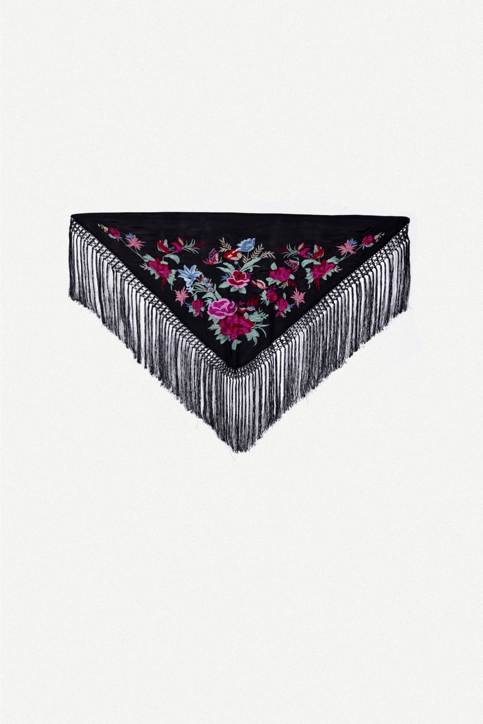 Manton Niña Carmen Flores Buganvilla - Negro 1M39-The Nook Store