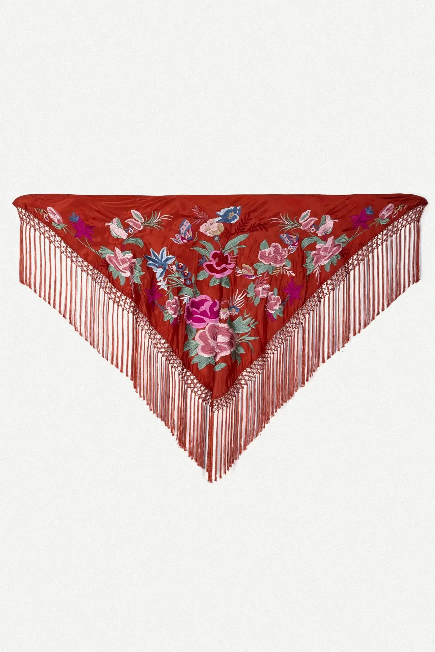 Mantón Carmen Flores Rosas - Teja M09 The Nook Store