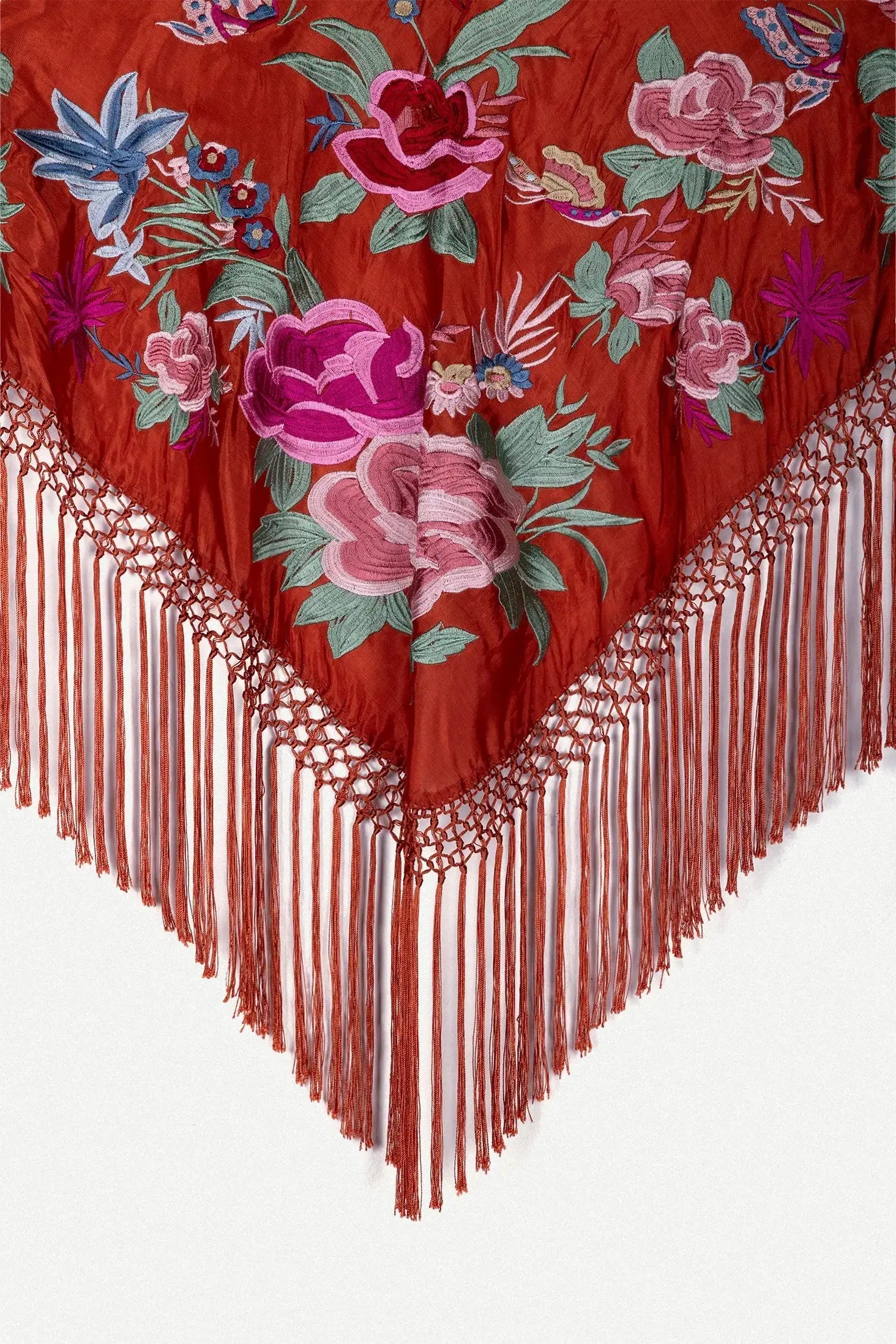 Mantón Carmen Flores Rosas - Teja M09 The Nook Store