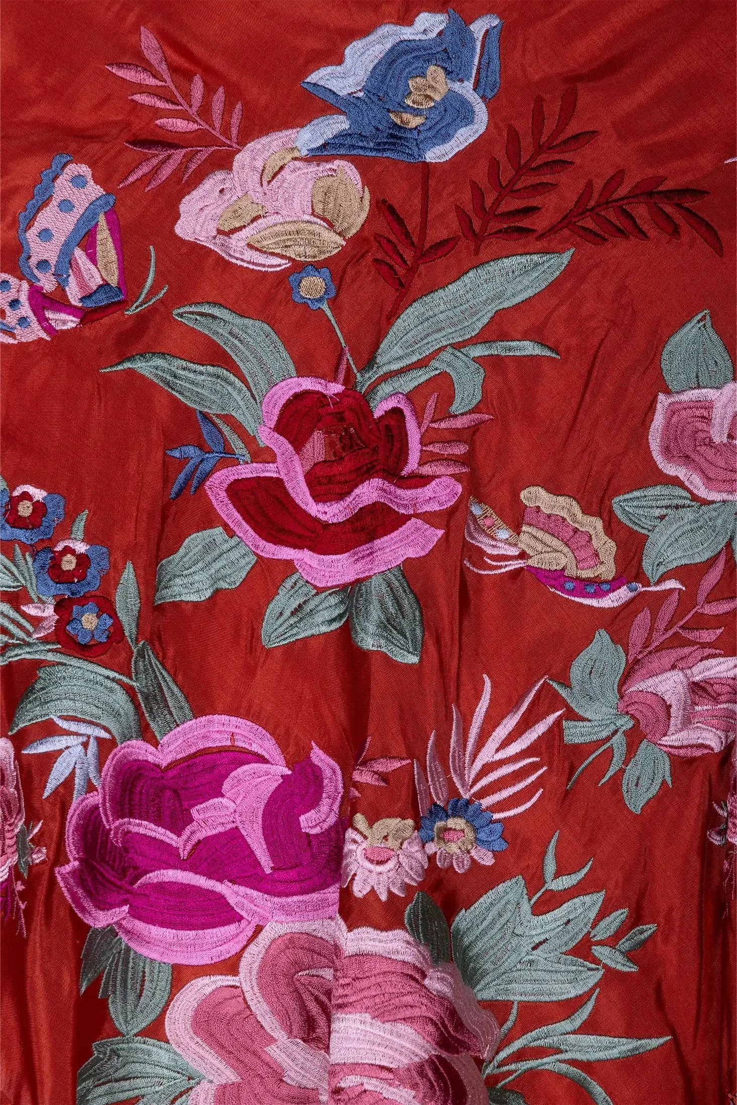 Mantón Carmen Flores Rosas - Teja M09 The Nook Store