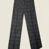 Pantalón Zoe Verde Campo Cuadros Azul PAN04