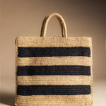 Bolso Rafia Bicolor Negro/Natural-The Nook Store