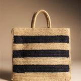 Bolso Rafia Bicolor Negro/Natural-The Nook Store