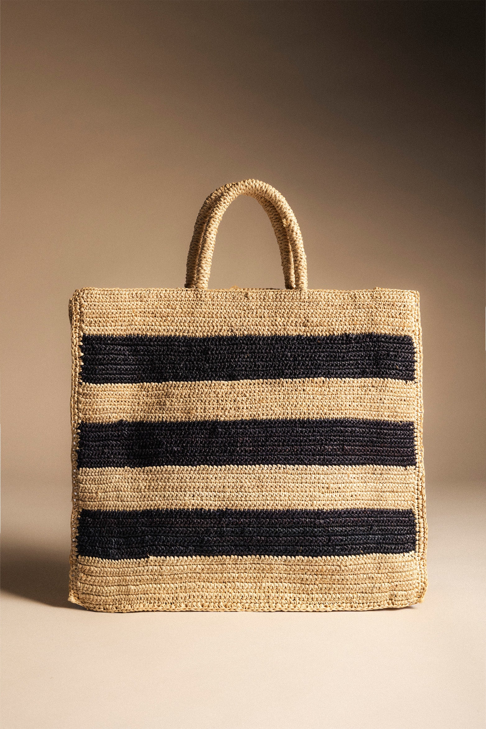 Bolso Rafia Bicolor Negro/Natural-The Nook Store
