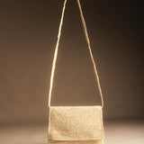 Ethnic Coral Embroidered Velvet Shopper Bag