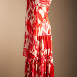 Vest54 Vestido Tula Blanco Hojas Rojas-The Nook Store