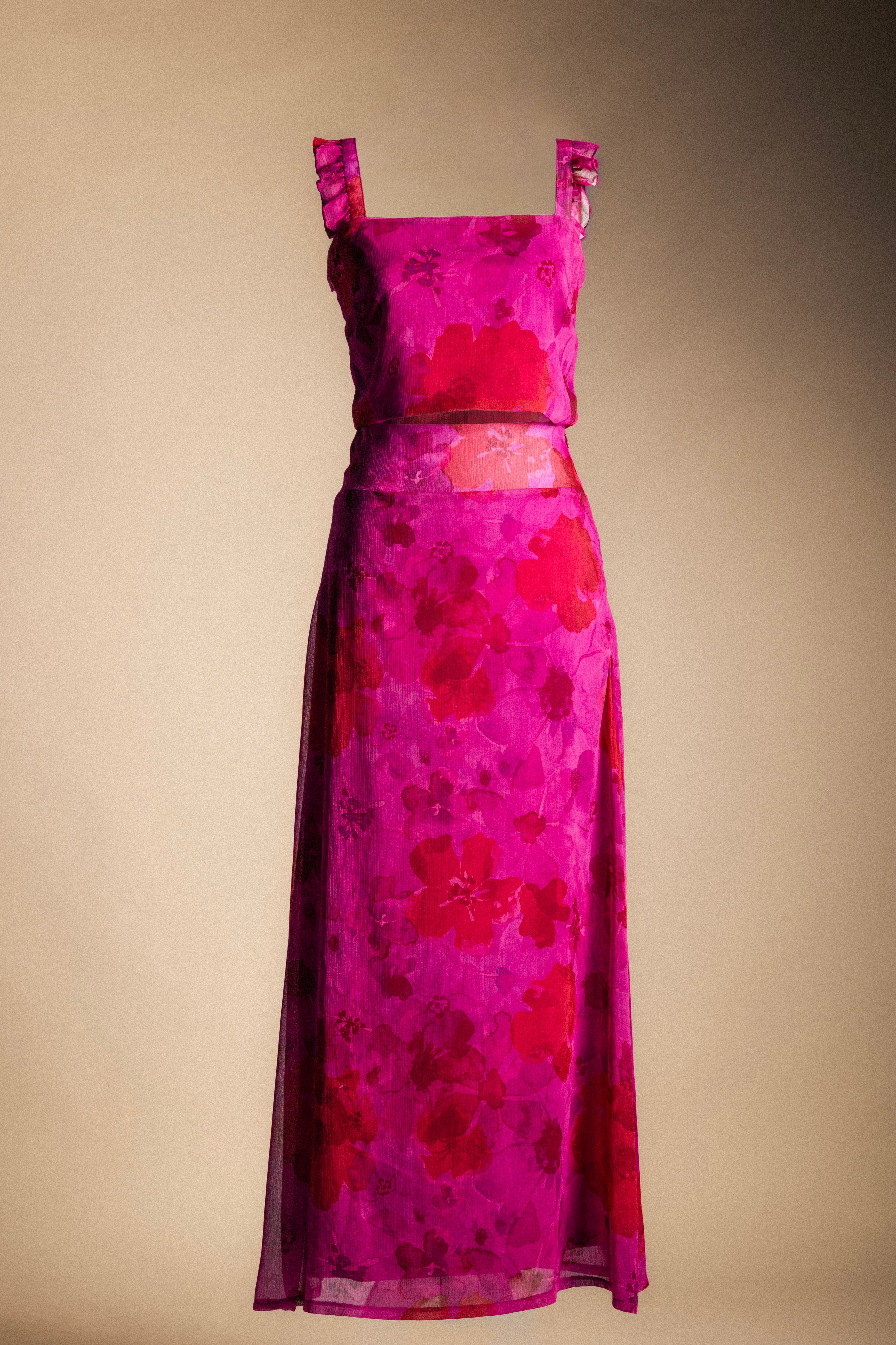 Top Pipa Fucsia Flores TOP03-The Nook Store