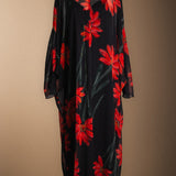 Mikara Beige Dress with Red Flowers