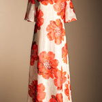 Vestido Agnes Crudo Flor Grande Roja VEST30-The Nook Store