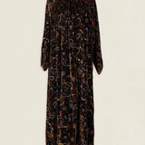 Vestido Alice Velvet Negro Flores