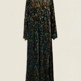 Vestido Alice Velvet Verde Flores