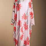 Mikara Beige Dress with Red Flowers