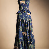 Falda Fabiana Cheetah Azul FAL29-The Nook Store