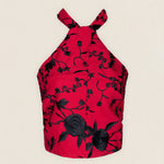 Top Vera Rojo Flores Negras TOP01-The Nook Store