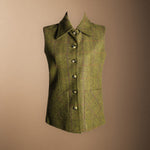 Chaleco con Capa Carlota Kaki Cuadros Morados y Teja-The Nook Store
