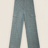 Pantalón Cargo Verde Cuadros Menta y Burdeos-The Nook Store
